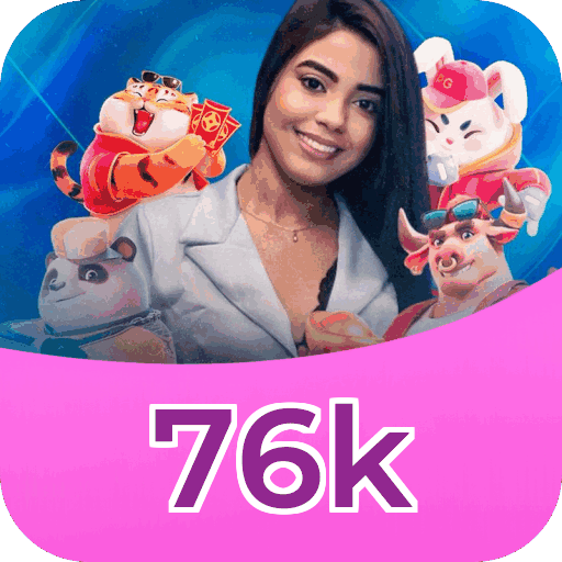 Interface do aplicativo 76k mostrando jogos disponíveis no iOS e Android